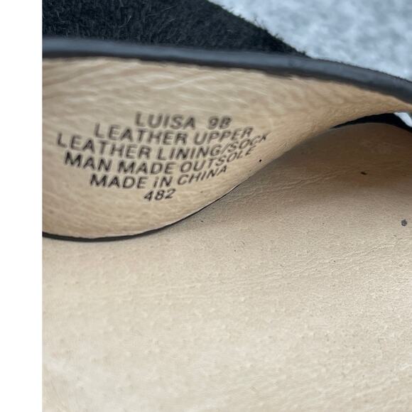 Steve Madden Luisa Black Suede Fringe Block Heel Dressy Sandal Women 9B - Picture 11 of 12